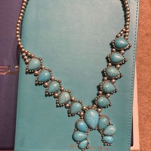 Turquoise squash blossom necklace